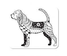 Mousepad Computer Notepad Büro Hund Bluthund Zentangle Freihand Bleistift Muster Zen Malbuch Home School Game Player Computer Worker Inch