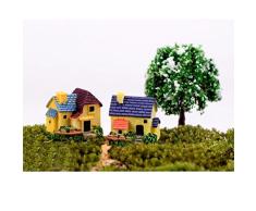 winomo 4 Miniatur Puppenhaus Bonsai Craft Garten Kunstharz Landschaft DIY Villa Decor