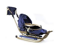 Kinderschlitten Babyschlitten Piccolino Gold Granatblau (Premium)