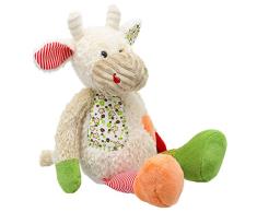 Lashuma Plüsch Kuh Weiß, Kälbchen Stofftier für Mädchen u. Jungs, Schlenker Kuscheltier 34 cm, Stoffkalb zum Schmusen
