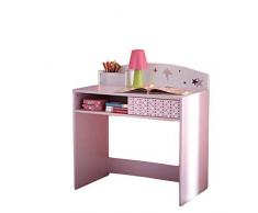 Schreibtisch Sternchen lila / weiß Holz Mädchen Computertisch Kinderschreibtisch Jugendschreibtisch Bürotisch Kinderzimmer Jugendzimmer