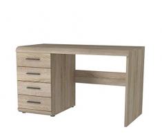 KRYSPOL Schreibtisch LINK Computertisch, Bürotisch, Schülerschreibtisch mit 4 Schubladen (Sonoma Eiche)