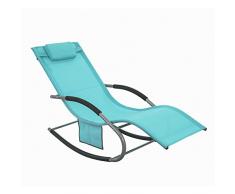 SoBuy® Swingliege Schaukelliege Sonnenliege Liegestuhl Gartenliege mit Tasche Gewebe in türkis OGS28-HB