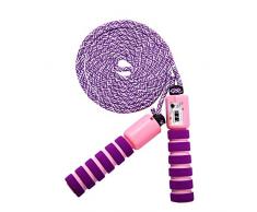 KONVINIT Springseil Kinder，Hüpfseil mit Zähler Sprungseil Verstellbare mit Komfortablen & Anti-Rutsch Griffen für Mädchen Junge,Lila