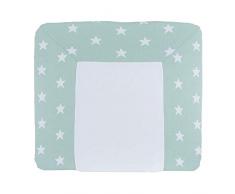 BO BABYS ONLY - Wickelauflagenbezug 75x85 Star mint/weiß