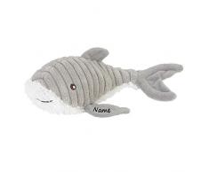 Elefantasie Stofftier Wal mit Namen und Geburtsdatum personalisiert 18cm