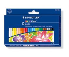 Staedtler 243 NC12 jumbo Ölpastellkreide Noris Club, Dürchmesser circa 11 mm, 12 Stück im Kartonetui