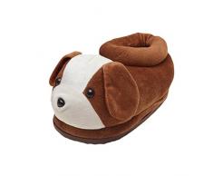 YOUJIA Erwachsene Tierhausschuhe Kuschel Hausschuhe Warm Plüsch Tier Pantoffeln Winterhausschuhe, Hund Größe:40-43
