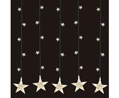 Multistore 2002 LED Sternenvorhang 105x100cm mit 100 LED-Lichter warmweiß weihnachtlicher Lichtervorhang Weihnachtsdekoration Dekoleuchte Dekolicht Lichterkette Stern