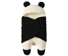 NANDAN Neugeborenen Babys Schlafen Decke Winter, Panda Universal Dicken Babyschlafsack Mit Kapuze Karikatur Wagen Krippe Warme Wolle Schlafsack Jungen Und Mädchen Eingewickelt