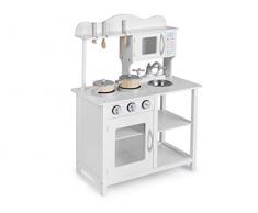 Ricokids Kinderspielküche Holzküche Kinderküche Spielküche aus Holz mit Zubehör 60 x 30 x 85 cm