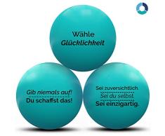 MindPanda 3X motivierende Stressbälle von Der perfekte Anti-Stressball für Erwachsende und Kinder zur Unterstützung bei Stressabbau und Angstzuständen. … (Teal, Medium)
