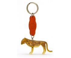 Leopard-Gepard-Tiger Shir Khan - kleiner Tiger Schlüssel-Anhänger aus Leder, eine tolle Geschenk-Idee für Frauen und Männer im Zoo-Zubehör, Stofftier, Kuscheltier, Großkatzen, Raubtier, Tigerin, Raubkatze, Bali, Java, Indochinesischer,