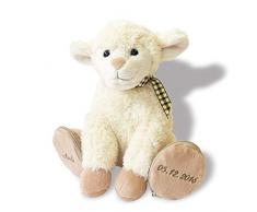 Plüschlamm Schaf individuell bestickt 25cm hoch sitzend | knuddeliges Stofftier individualisiert mit eigenen Daten, Geschenk personalisierter Lämmchen, Plüschtier mit Bestickung Lamm zur Geburt