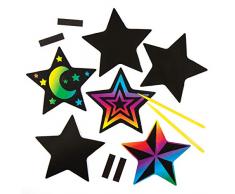 Baker Ross Bastelsets mit sternförmigen Kratzbild-Magneten für Kinder zum Basteln und Verzieren zu Weihnachten – Kreatives Bastelset für die Weihnachtszeit (10 Stück)