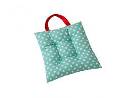 Sitzkissen für Kinder, Punktemuster, 27 x 27 cm, für Esszimmer, Garten, Kindergarten, von CZ Fashion grün