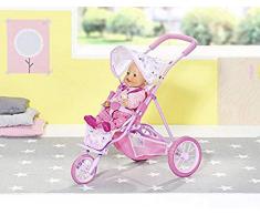 Zapf Creation 826492 BABY born Tri Pushchair Puppenbuggy mit drei Rollen und Gurtsystem, Puppenzubehör 43 cm