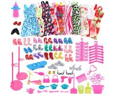 Joyibay 83PCS Puppenkleider Set Verschiedene Bunte Puppenkleider Set Puppenzubehör