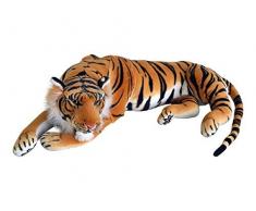 TE-Trend XXL Plüschtier Tiger Kuscheltier Stofftiger lebensechte Raubkatze liegend Dschungel Steppe 90 cm Mehrfarbig getigert