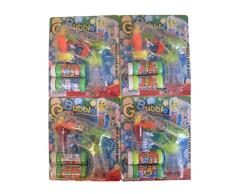 Assmannschnäppchen 4X Set Seifenblasenpistole mit LED u. Sound Seifenblasenmaschine Bubble Gun