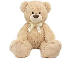 BRUBAKER XXL Teddybär 100 cm groß Beige mit einem Ich Liebe Dich Herz Stofftier Plüschtier Kuscheltier