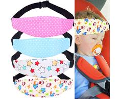 Biluer Baby Autositz Kopfband, 4PCS Einstellbare Kindersitz Befestigung Kinderautositz Kopfstütze für Kinder Nackenstützen Autositz Befestigung Gurtschutz Hilfe Komfortable Safe Sleep Lösung