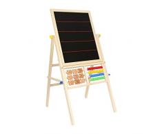 small foot 5824 Tafel Kidz aus Holz mit 2 drehbaren Seiten, magnetische Kreide- und Stiftetafel