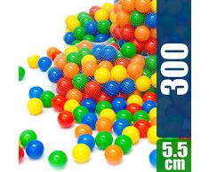 LittleTom 300 Bunte Bälle für Bällebad 5,5cm Babybälle Plastikbälle Baby Spielbälle