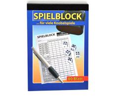 Spielblöcke für Würfelspiele, 2-er Set, je 80 Blatt, für viele Knobelspiele