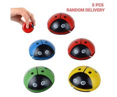 Egosy 5 Stücke Nette Marienkäfer Druckt Holz Yoyo Spielzeug Kinder Hand-Auge Koordination Entwicklung Spielzeug Jo-Jo Kinder Holzspielzeug für Geburtstag Party