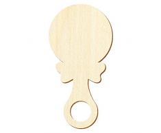 Holz Babyrassel - Deko Basteln 3-50cm, Größe:40cm, Pack mit:10 Stück