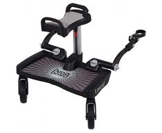 Lascal BB11077 Buggyboard Pedana Maxi Grau mit Sitzfläche, universell für Kinderwagen und Buggy