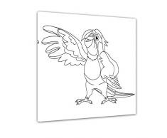 Einführungsangebot: Bilderdepot24 - Papagei - Ausmalbild auf Leinwand, aufgespannt auf Rahmen - Quadrat-Format - 80x80 cm - fertig gerahmt, direkt vom Hersteller