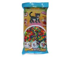 Hama 205-80 - Bügelperlen, ca. 6000 Stück, neon/transparent gemischt