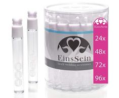 EinsSein 24 Stück Seifenblasen Hochzeit gefüllt Wedding Bubbles Schmetterlinge im Bauch Weiss für Hochzeiten seifenblasen-Set mit Flüssigkeit in 48 72 96 Sets Gastgeschenke Herzen Herz befüllt Kinder