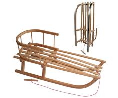 Babys-Dreams BAMBINIWELT Holzschlitten mit Rückenlehne + Zugleine - Lehne -Kinderschlitten - Schlitten aus Holz Kinderschlitten NEU