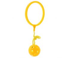 Fenteer Kunststoff Skip Ball Fußkreisel Springball für Outdoor Hüpfspiel, Länge: 55cm - Gelb