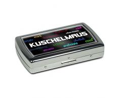 Zigarettenetui mit Namen Kuschelmaus - Edle Chrom-Metallbox mit Design Positive Eigenschaften - Zigarettenbox, Zigarettenschachtel, Metallbox