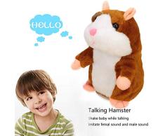Talking Hamster Plüschtier, wiederholen Sie, was Sie sagen Lustige Kinder Stofftiere, Talking Record Plüsch Interaktives Spielzeug zum Valentinstag, Geburtstagsgeschenk Kids Early Learning (Braun)
