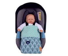 Medi Partners Krabbeldecke 100% Baumwolle 75x100cm doppelseitig multifunktional Minky Kuscheldecke für Kinderwagen weich flauschig (Wald mit minzer Minky)