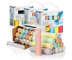 com-four® 60x Straßenmalkreide in Stangen-Form - große Kreide-Sticks in bunten Farben - Tafelkreide zum Malen auf Asphalt (60-teilig)