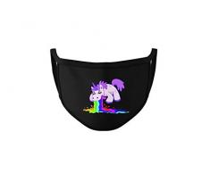 Dilara Maske aus Baumwolle - Masken Stoff mit Motiv (kotzendes Einhorn)
