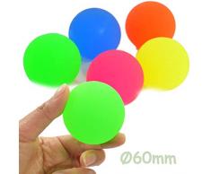 3X Flummi Groß Gummiball Neon XL ca.60mm Spingball Bunt Mitgebsel Kinder