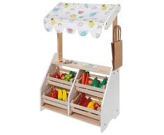 Howa Kaufladen Marktstand Kleiner Holz incl. 25 TLG. Zubehör 4753