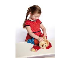 Sigikid 40989 - Mädchen und Jungen, Stofftier Lern-Affe, Spielerisch An Ausziehen lernen, rot/dunkelblau
