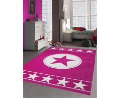 Traum Kinderteppich Spielteppich Kinderzimmer Teppich Sternteppich Sterne Pink Creme