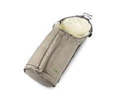 Fellhof 1087 Lammfell Fußsack Sölden, größenverstellbar, bei 30 °C waschbar, OEKO-TEX® Standard 100 zertifiziert, mit patentiertem Magnetverschluss, Rückenteil abzippbar, 40/45x82/94cm (beige-melange)