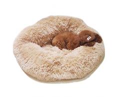 DEEN Rundes oder ovales Kuschelkissen für Welpen, Katze, weiches Sofa, Kuschel-Nest, Bett für kleine und mittelgroße Hunde und Katzen, waschbar