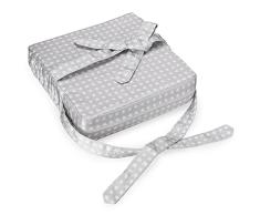 iKulilky Kind Stuhlkissen,Kissen mit Bänder,Kindersitzerhöhung,Baby Kindersitzkissen,Sitzerhöhung mit Seitentasche,Kissen für Kinder Stuhl - Silber