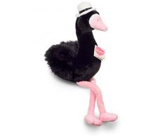 Hermann Teddy Schwan mit Zylinder schwarz/grau 40cm Plüschschwan